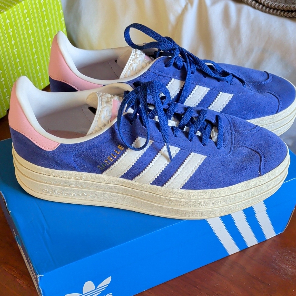 Adidas Gazelle Bold Blue and Pink